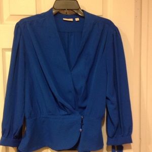 Eva Mendez royal blue blouse